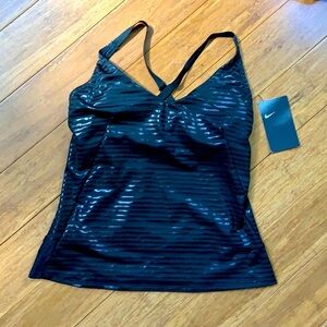 NEW NIKE SWIM Shine Stripe Crossback Black S